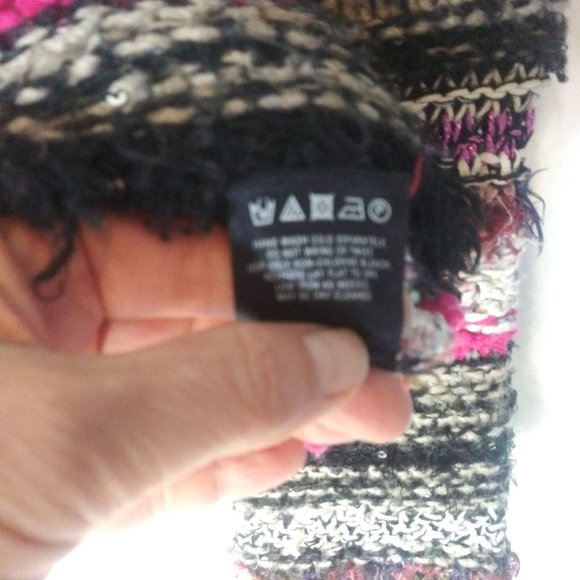 Sleeping On Snow Sweater Boho Soft Mixed Media Crochet Eyelash Sequins Size S/P - Picture 9 of 9